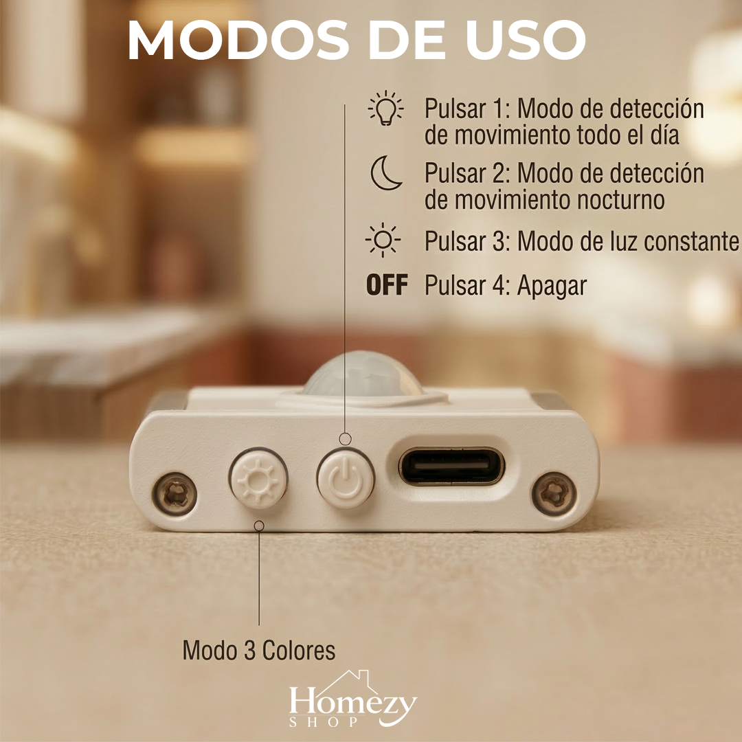 Luz Con Sensor De Movimiento Homezy