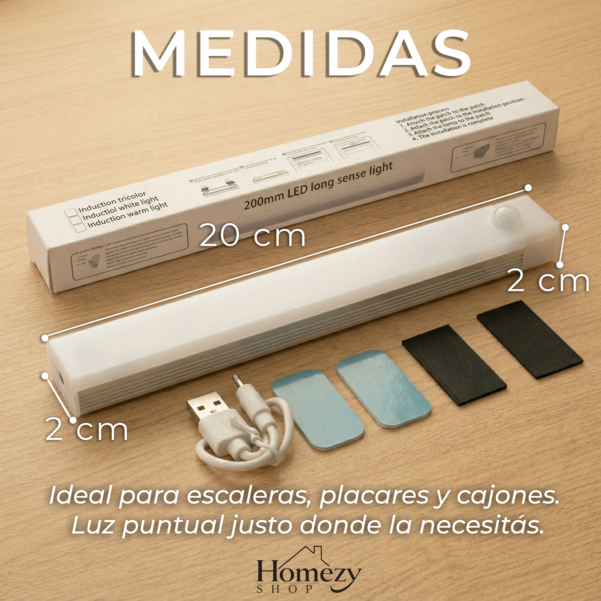 Luz LED Nocturna Automática  SIN cables ni herramientas